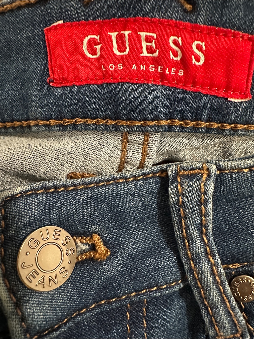 Guess Dark Blue Mid Rise Bootcut Jeans 368 - Picture 7 of 7